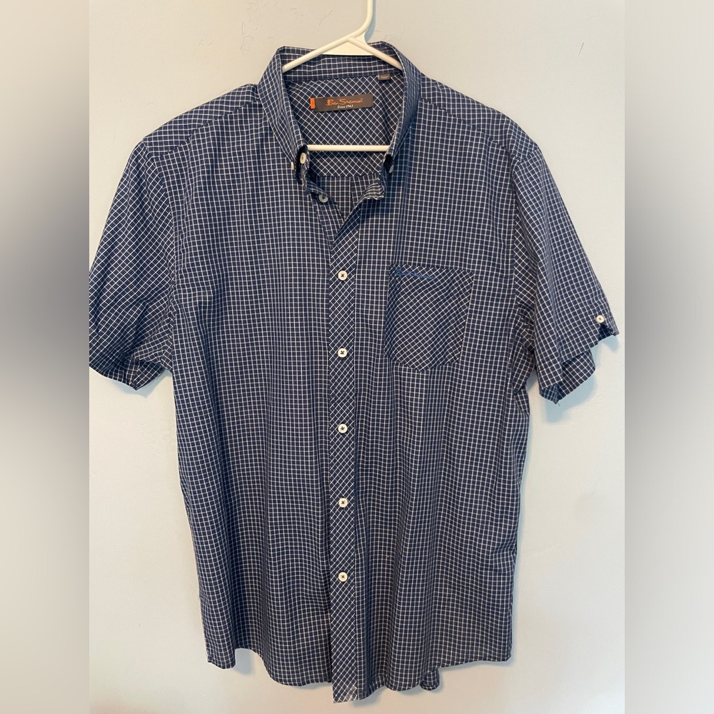 Ben Sherman Plaid Short Sleeve Button Up Shirt